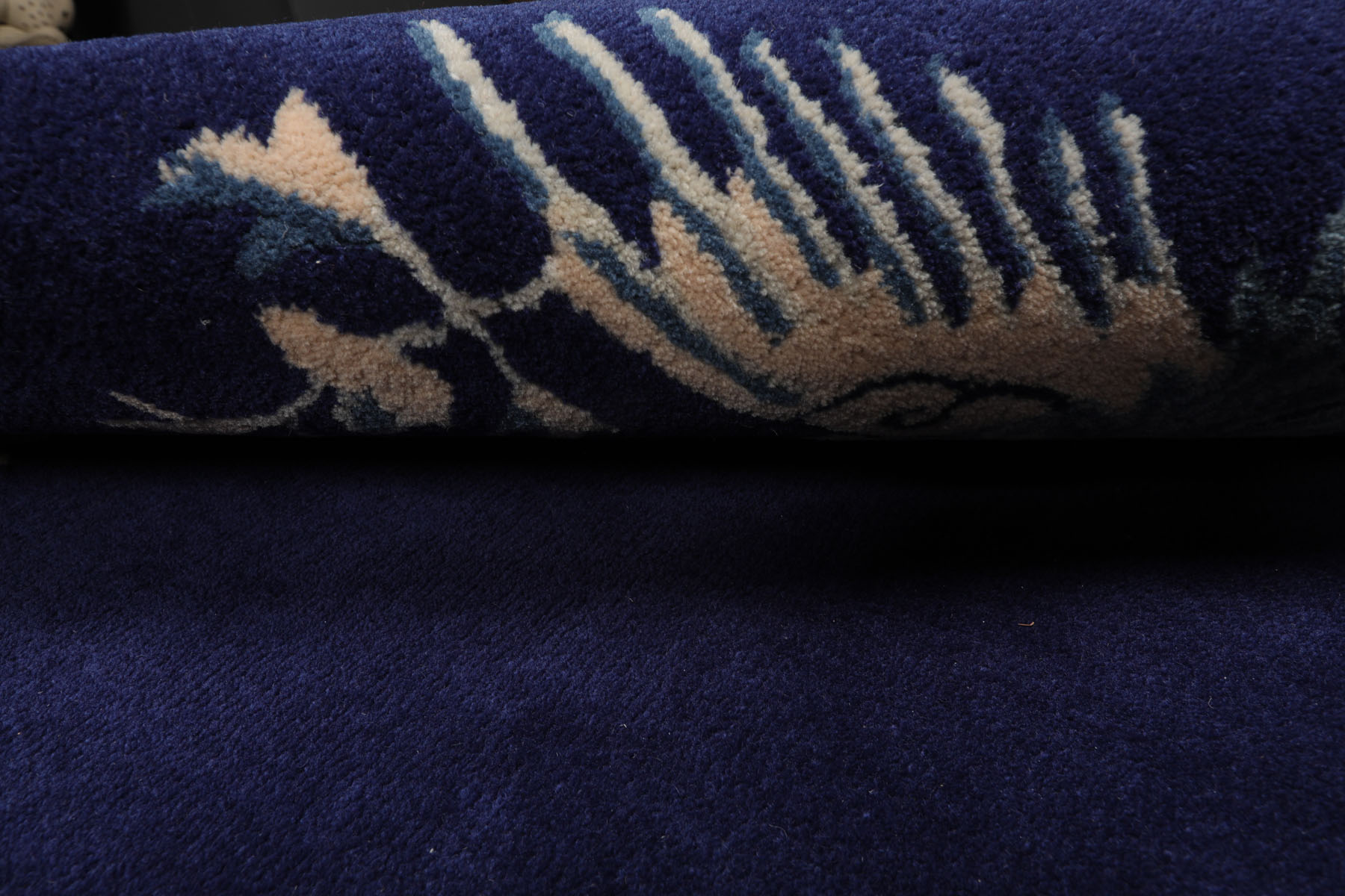 LoomBloom Multi Size Navy Hand Tufted Chinese Art Deco New Zealand Wool Area Rug - Picture 25 of 30