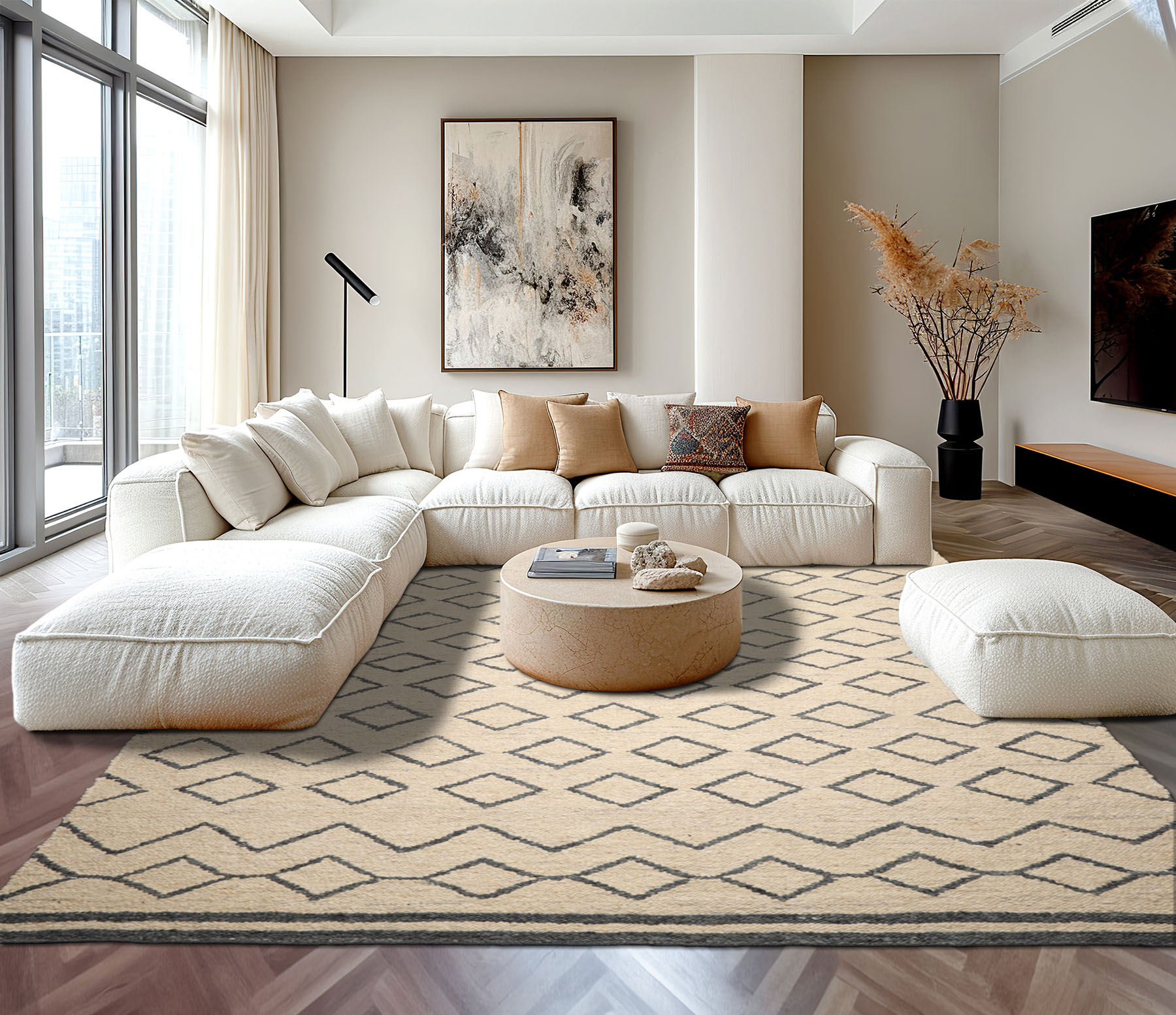 Multi Size Multi Color Hand Woven Flatweave Geometric Wool Oriental Area Rug