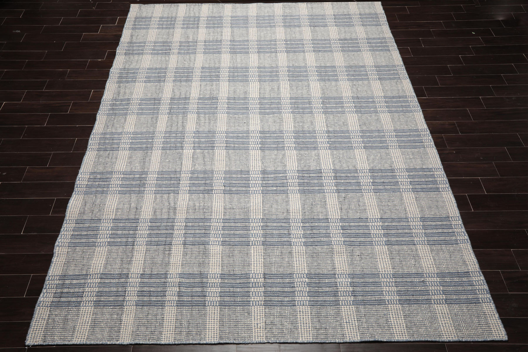 LoomBloom Multi Sizes Multi Color Hand Woven Flatweave Plaid 100% Wool Area Rug