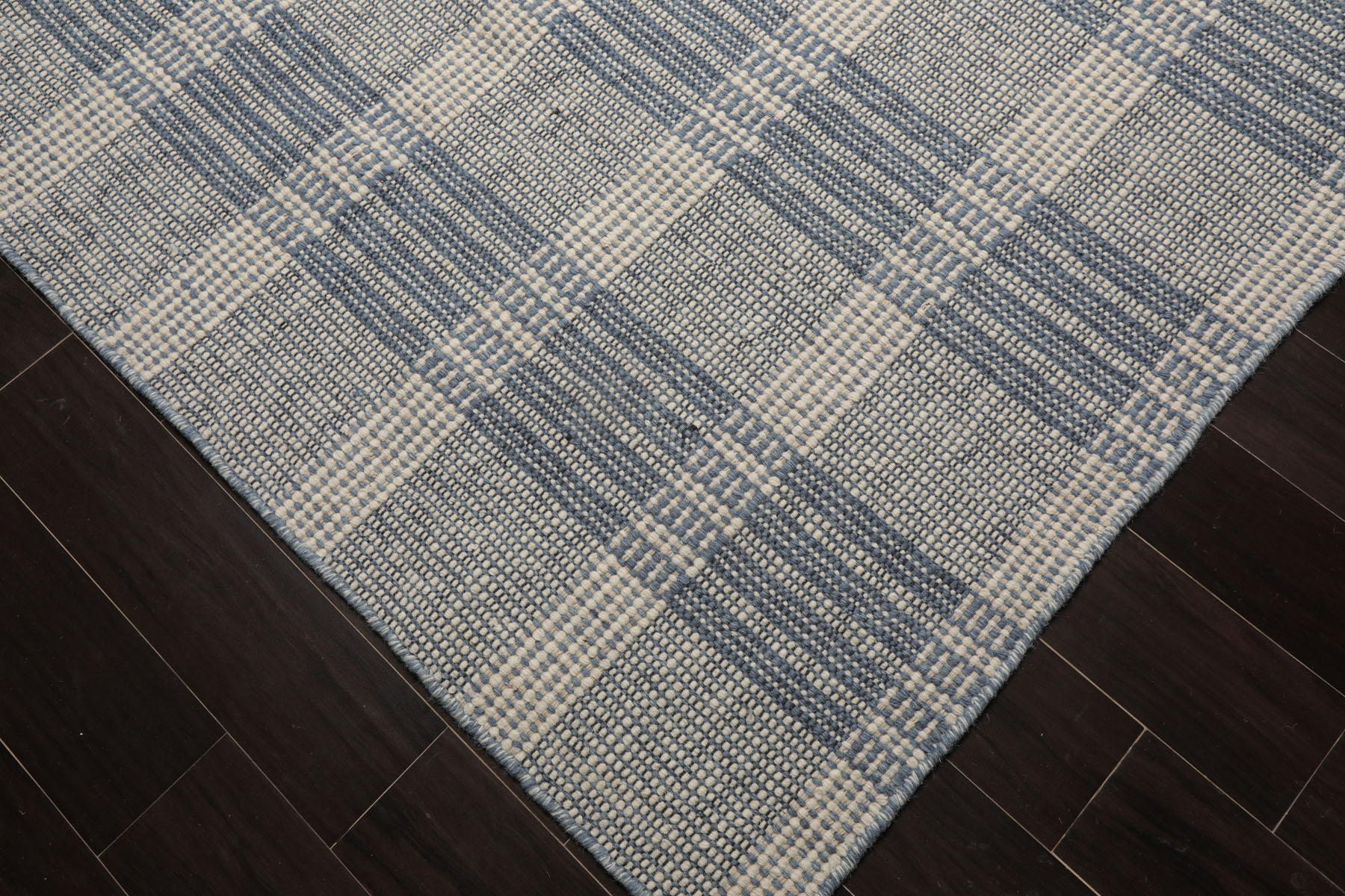 LoomBloom Multi Sizes Multi Color Hand Woven Flatweave Plaid 100% Wool Area Rug