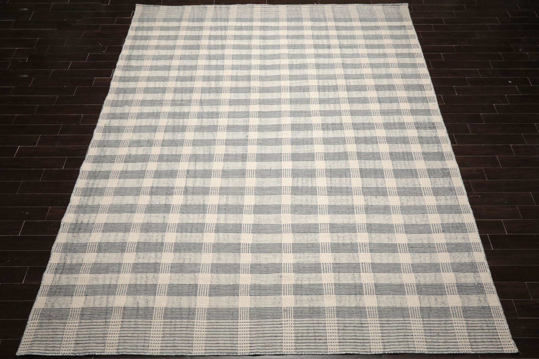 LoomBloom Multi Sizes Multi Color Hand Woven Flatweave Plaid 100% Wool Area Rug