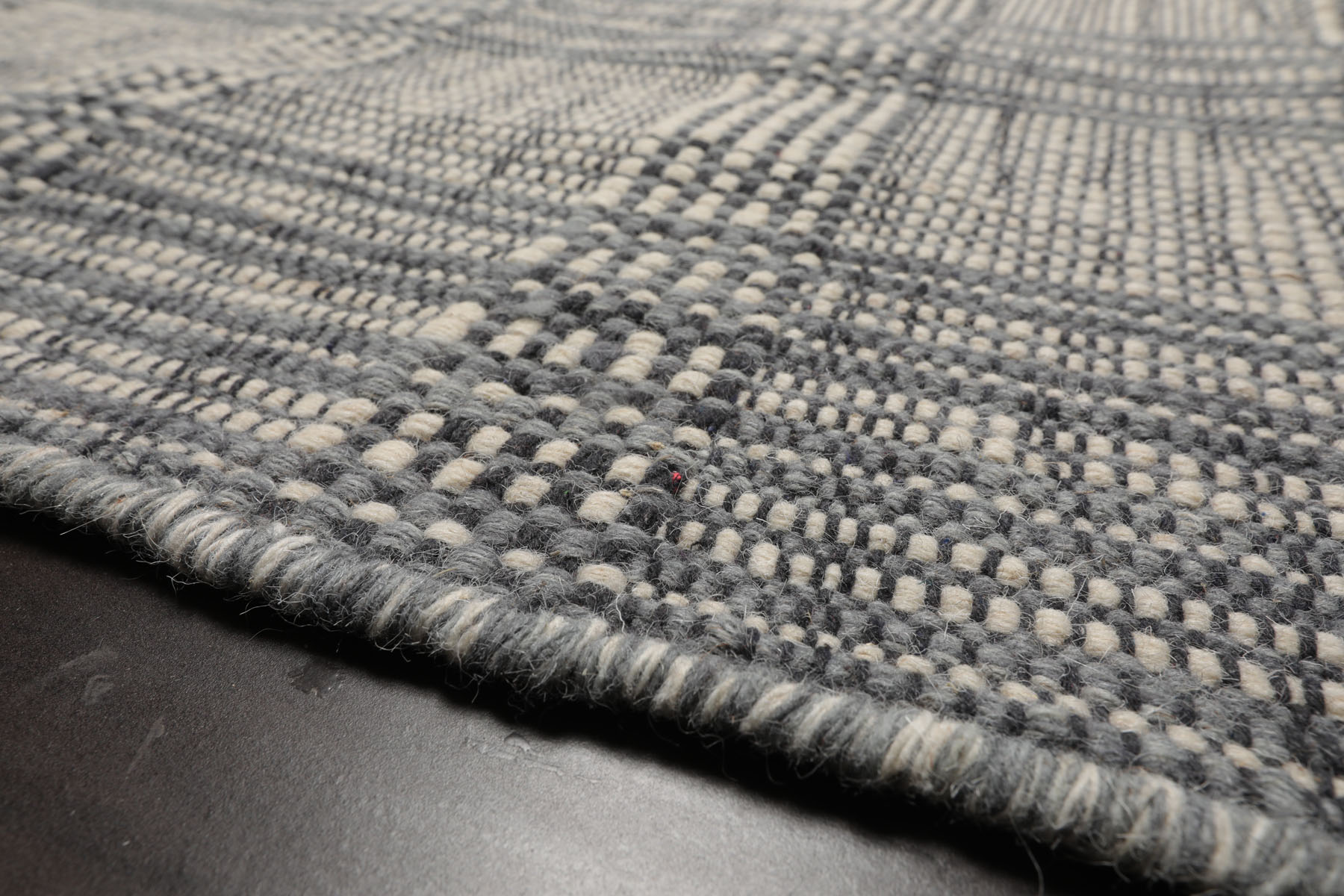 LoomBloom Plaid Multi Sizes Ivory Hand Woven Modern Flatweave Wool Area Rug - Picture 14 of 27