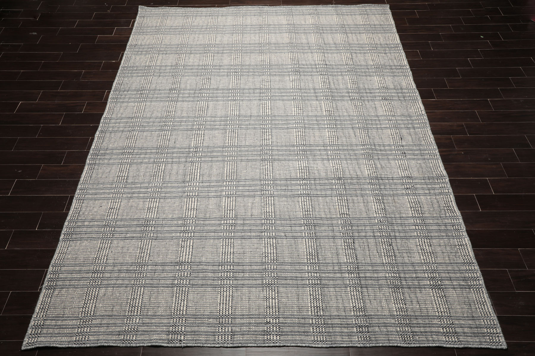 LoomBloom Multi Sizes Multi Color Hand Woven Flatweave Plaid 100% Wool Area Rug