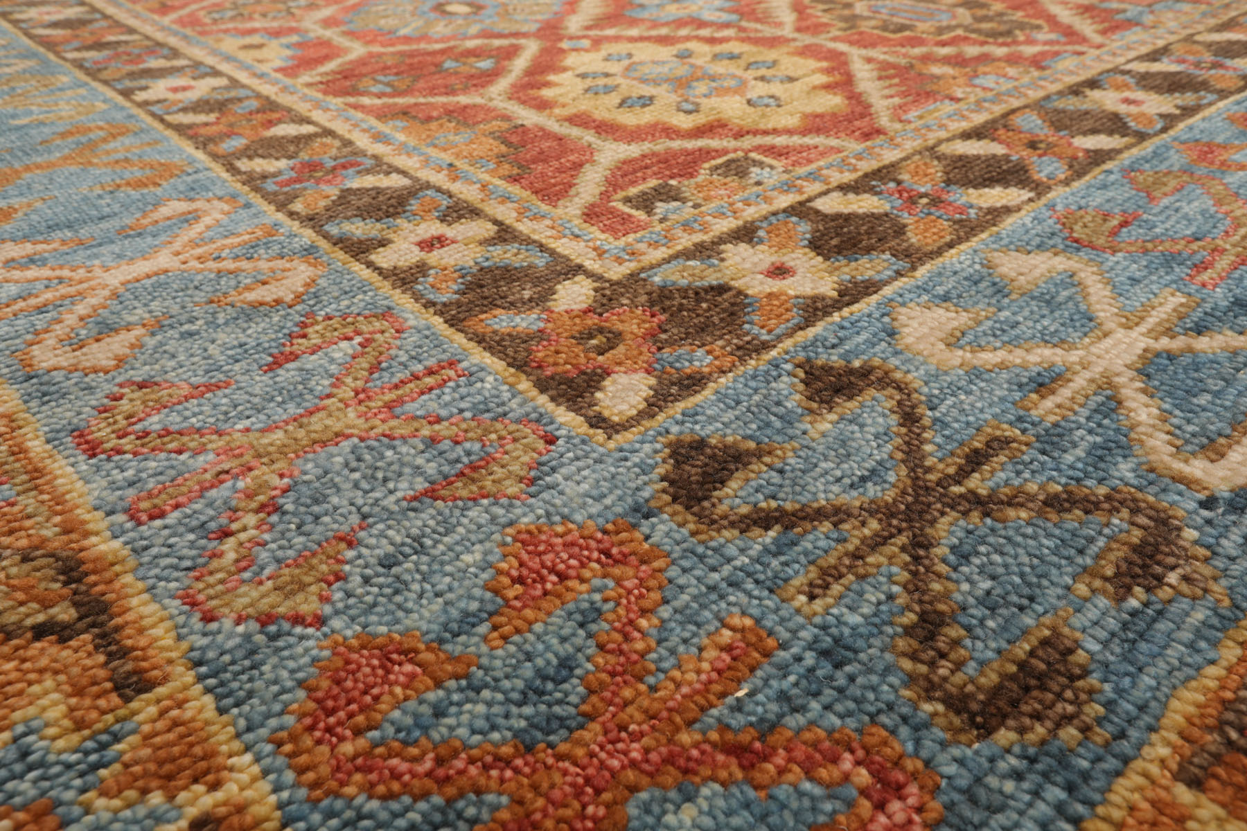 LoomBloom Multi Size Orange Hand Knotted Arts & Crafts Oushak Geometric Wool Rug - Picture 25 of 40