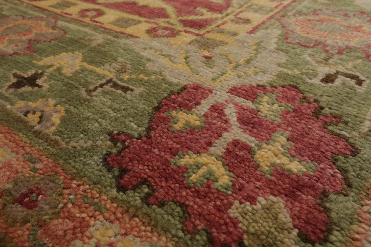 Multi Size Hand Knotted Oushak Wool William Morris Area Rug Raspberry - Picture 21 of 69