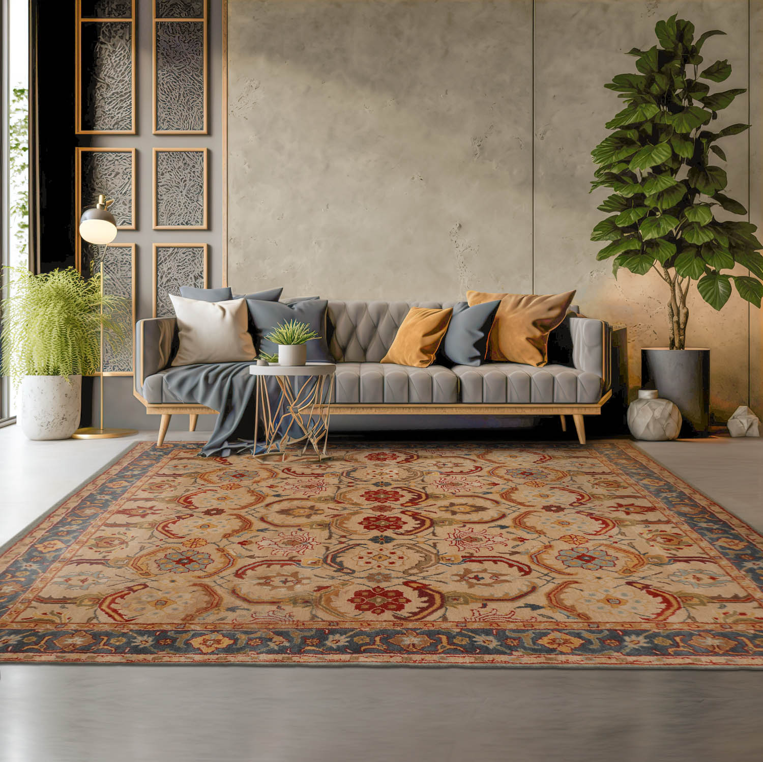 Multi Size Hand-Tufted Wool Traditional Oriental Area Rug